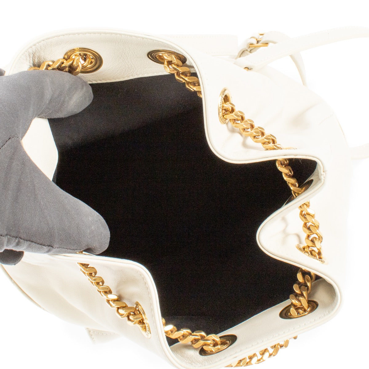 Saint Laurent Vintage Witte Leren Joe Rugzak