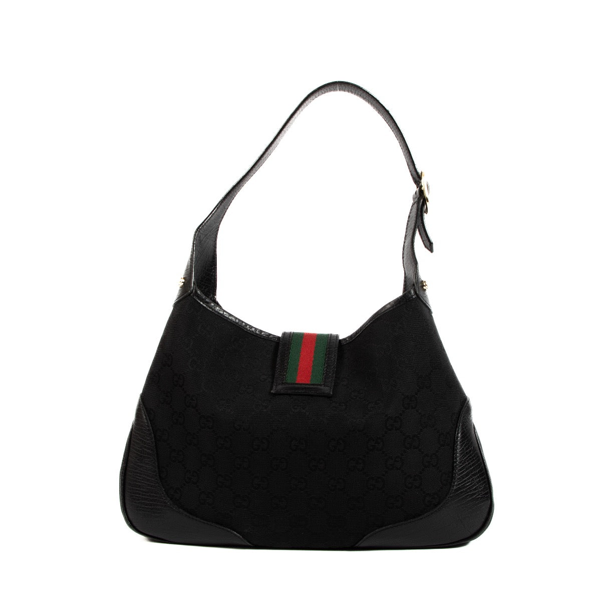 Gucci Black GG Canvas Web Vintage Jackie Bag