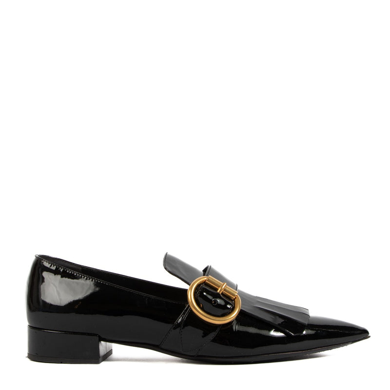 Prada Zwarte Lakleren Franje Ballerina's - Maat 41