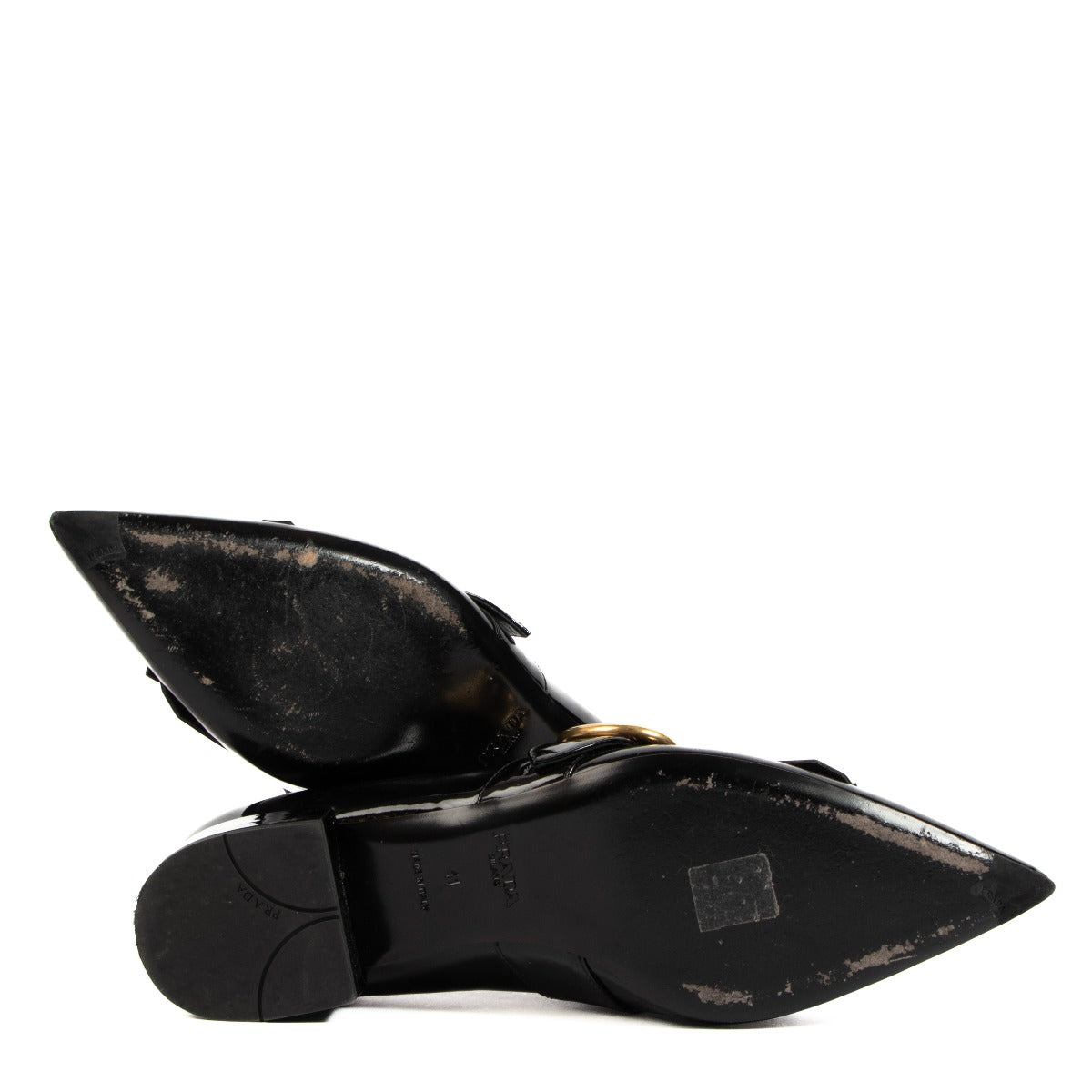 Prada Zwarte Lakleren Franje Ballerina's - Maat 41