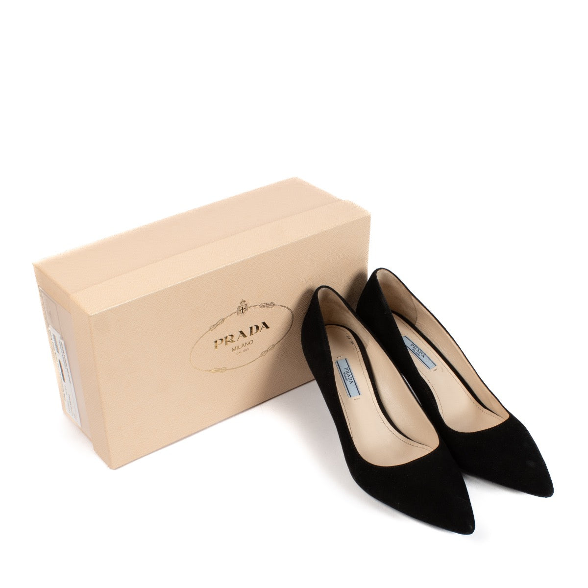 shop 100% authentic second hand Prada Black Suède Heels - Size 41 on Labellov.com