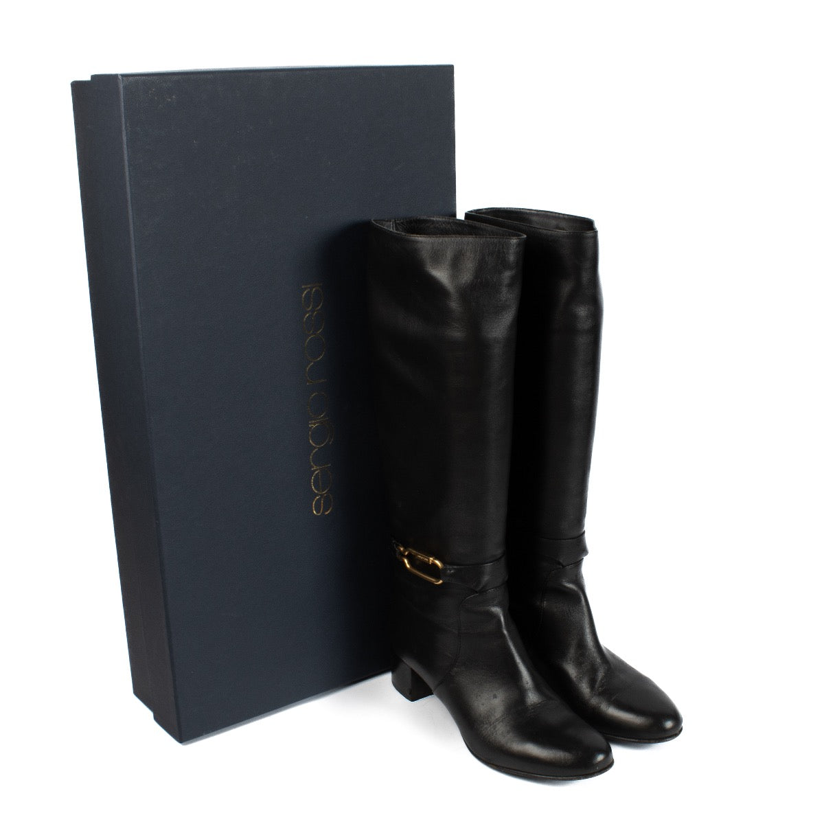 shop 100% authentic second hand Sergio Rossi Black Leather Boots - Size 40 1/2 on Labellov.com