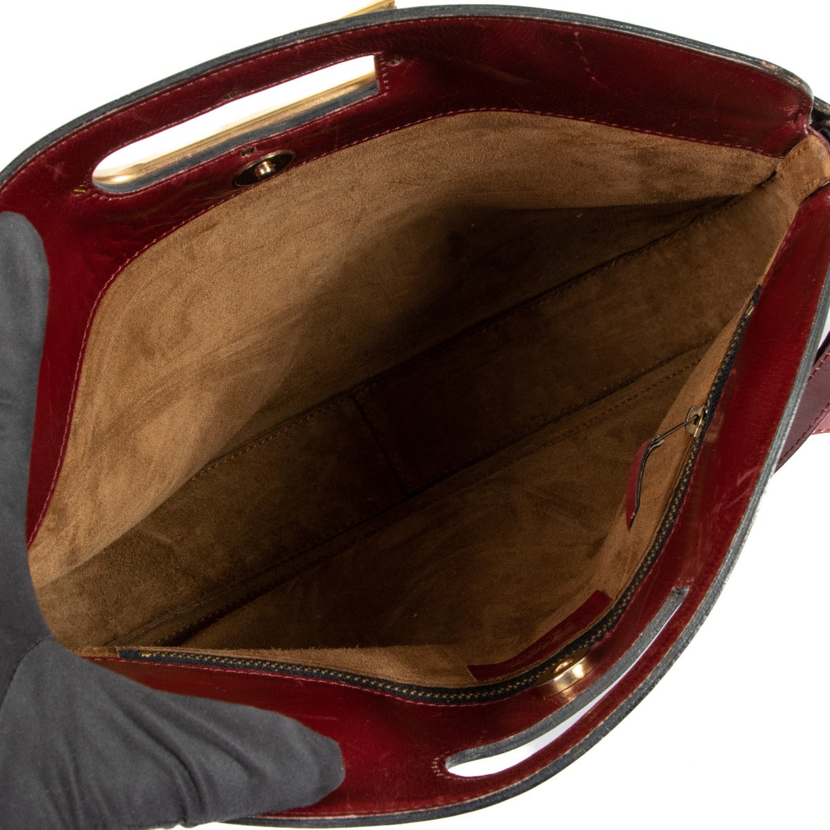 Sac cabas Delvaux D vintage en veau Box bordeaux