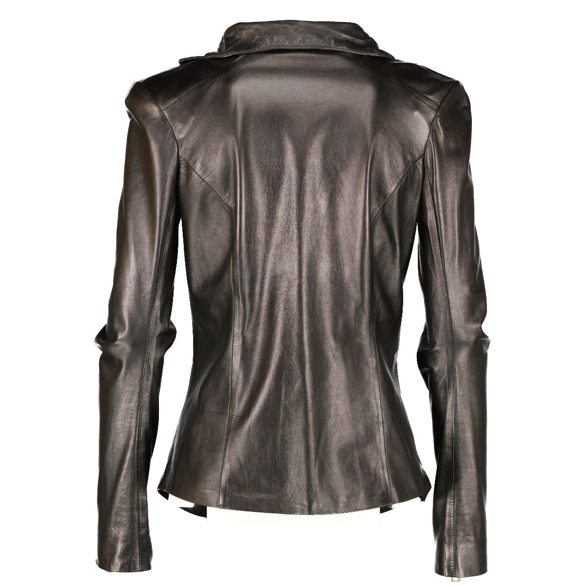 Balmain Black Lambskin Leather Longsleeve Top