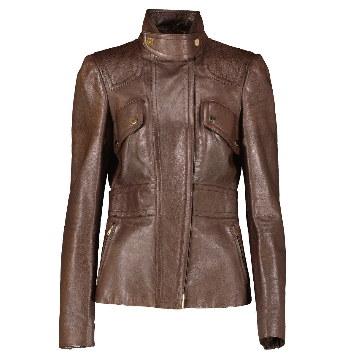 Gucci bruine leren jas - IT38