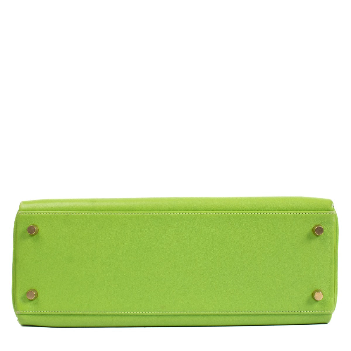 Authentic second hand vintage luxury designer Hermès Kelly 32 Vert Cru Gulliver on www.labellov.com
