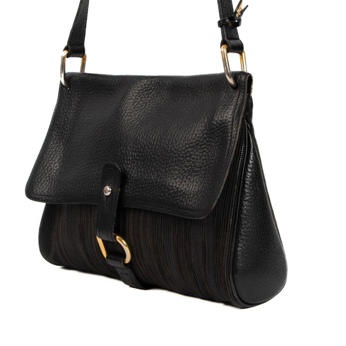 Delvaux Black Toile de Cuir Fichou Crossbody Bag