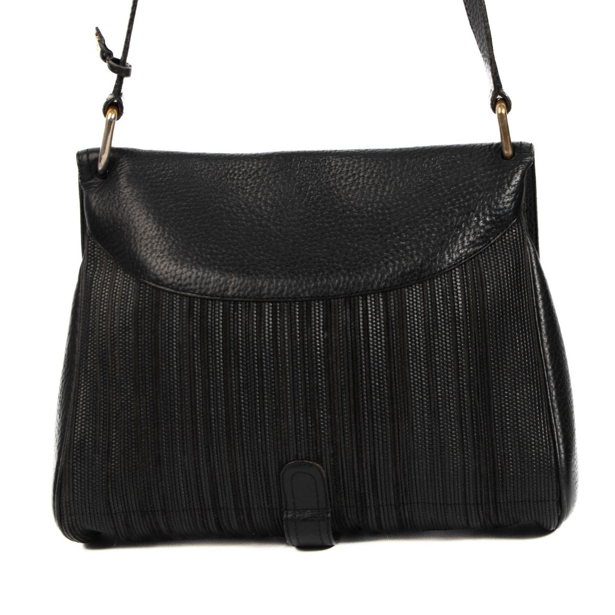Delvaux Zwarte Toile de Cuir Fichou Crossbodytas