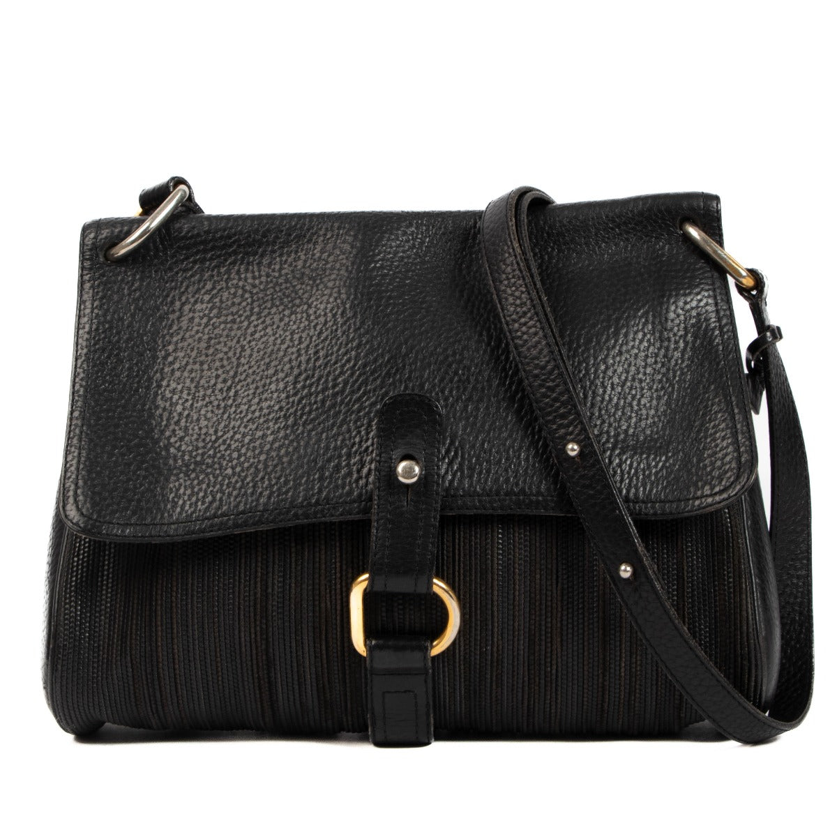 Delvaux Black Toile de Cuir Fichou Crossbody Bag