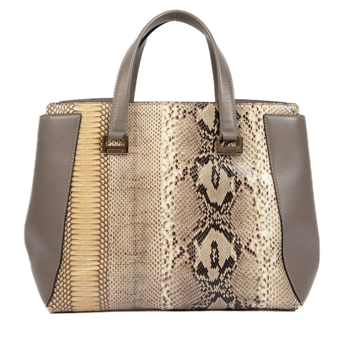 Jimmy Choo Taupe Alfie Snakeskin Shoulder Bag