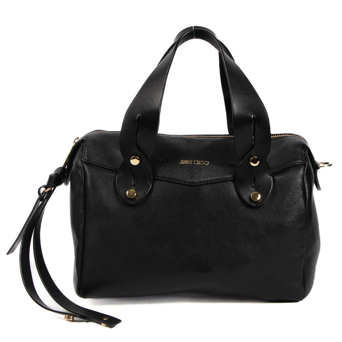 Jimmy Choo Zwarte Leren Allie Tas met Bovenhandvat