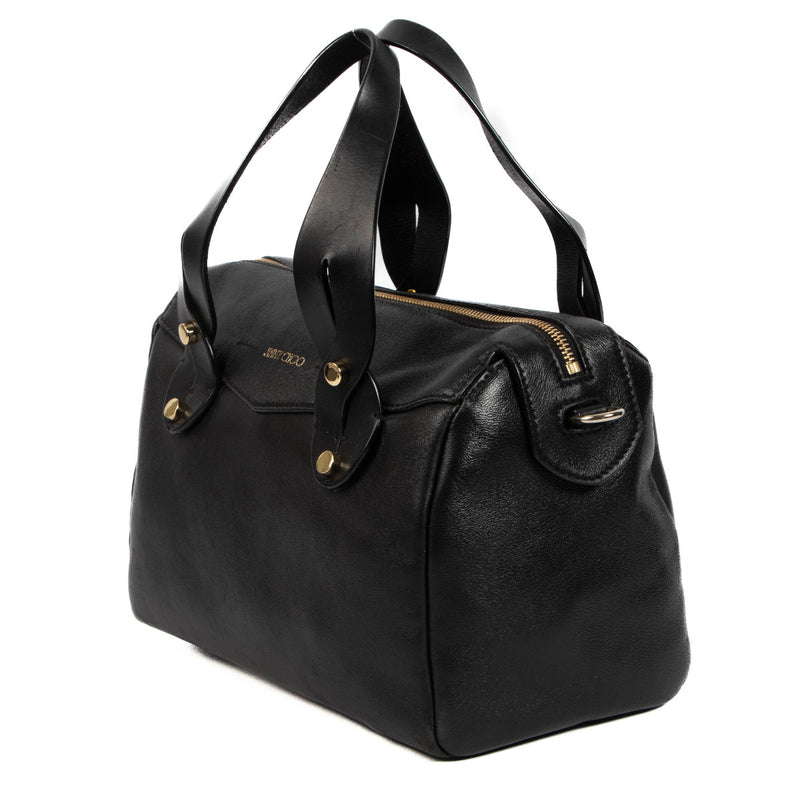 Jimmy Choo Zwarte Leren Allie Tas met Bovenhandvat