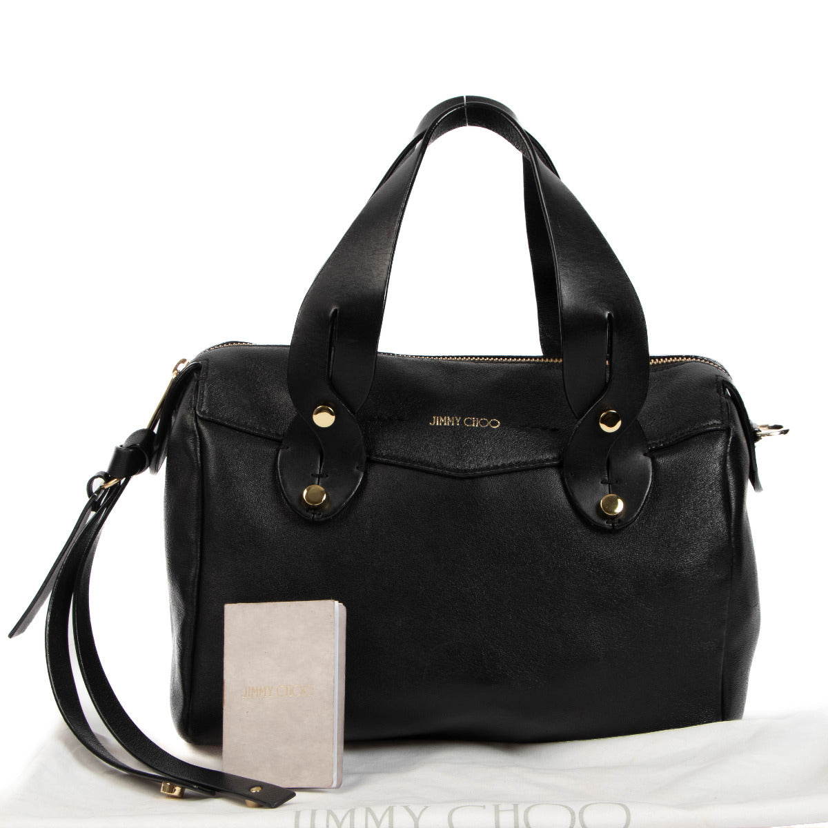 Jimmy Choo Zwarte Leren Allie Tas met Bovenhandvat