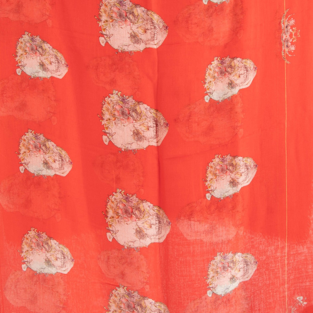 Alexander McQueen Red Floral Skull Shawl