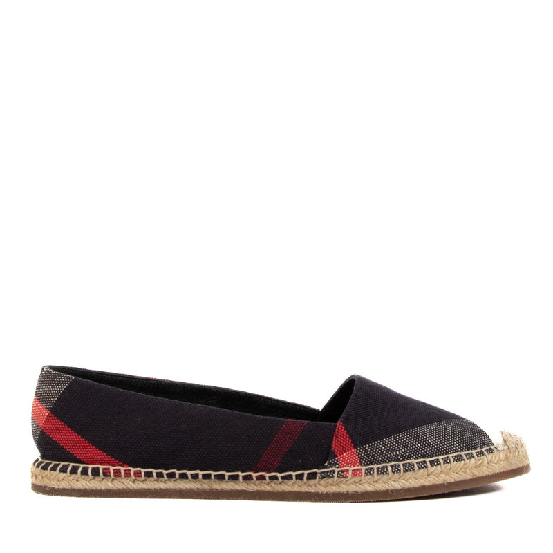 Buy authentic Burberry Navy Check Cotton Espadrilles on LabelLov.com