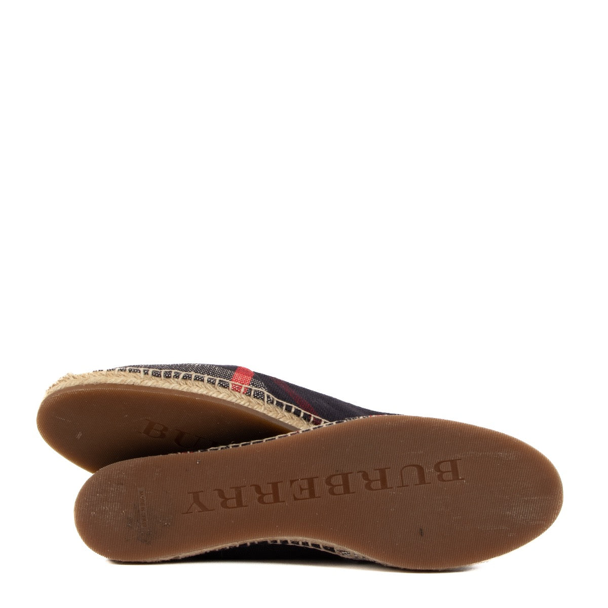 Buy authentic Burberry Navy Check Cotton Espadrilles on LabelLov.com