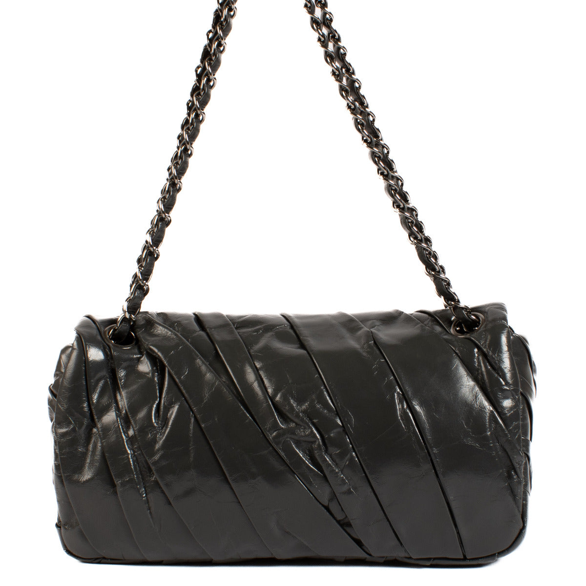 Chanel Grijze Kalfsleren Twisted Flap Bag