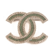 Shop safe online at Labellov in Antwerp, Brussels and Knokke this 100% authentic second hand Chanel Silver and Green Brooch