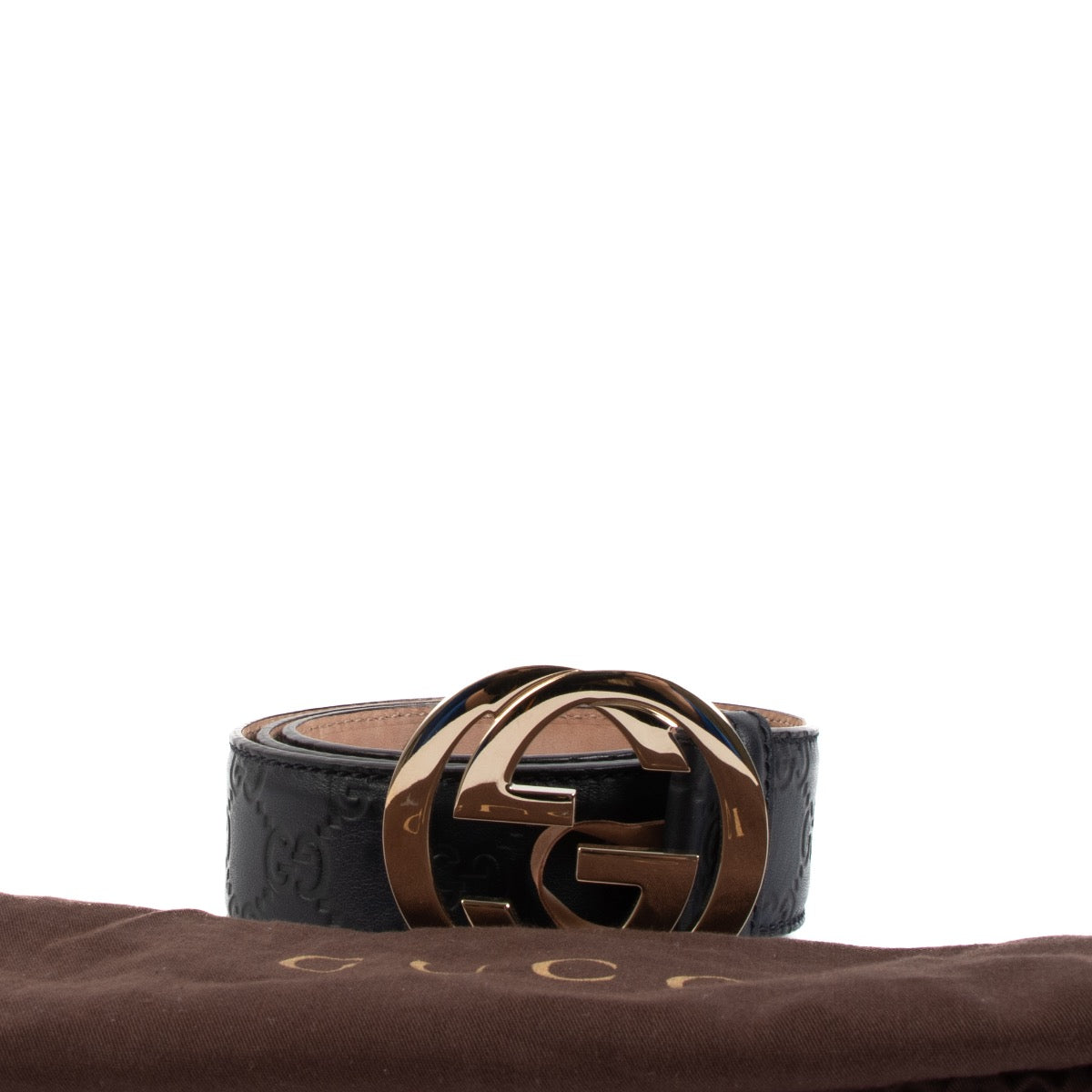 Buy an authentic Gucci Blue Leather Signature Belt on LabelLov.com