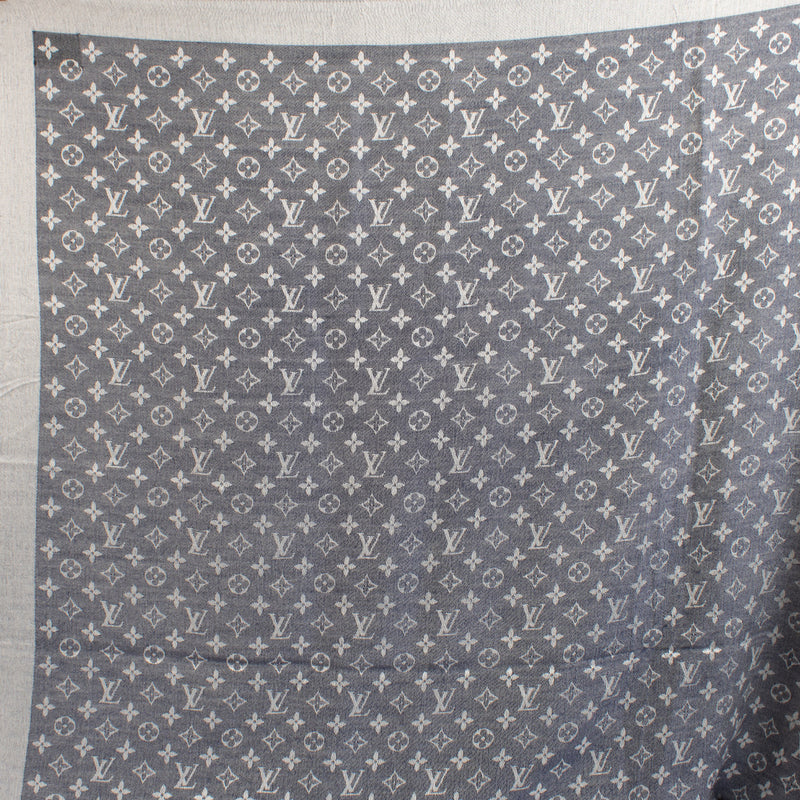 Louis Vuitton Denim Blue Monogram Classique Scarf