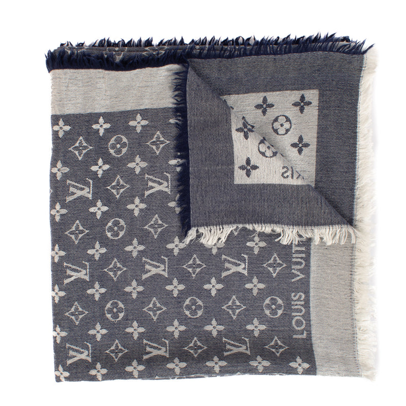 Louis Vuitton Denim Blue Monogram Classique Scarf