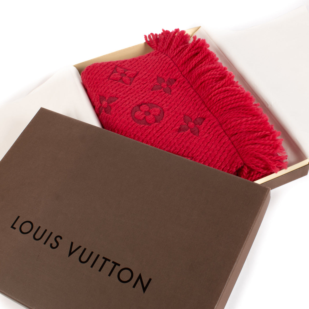 Louis Vuitton Red Logomania Scarf