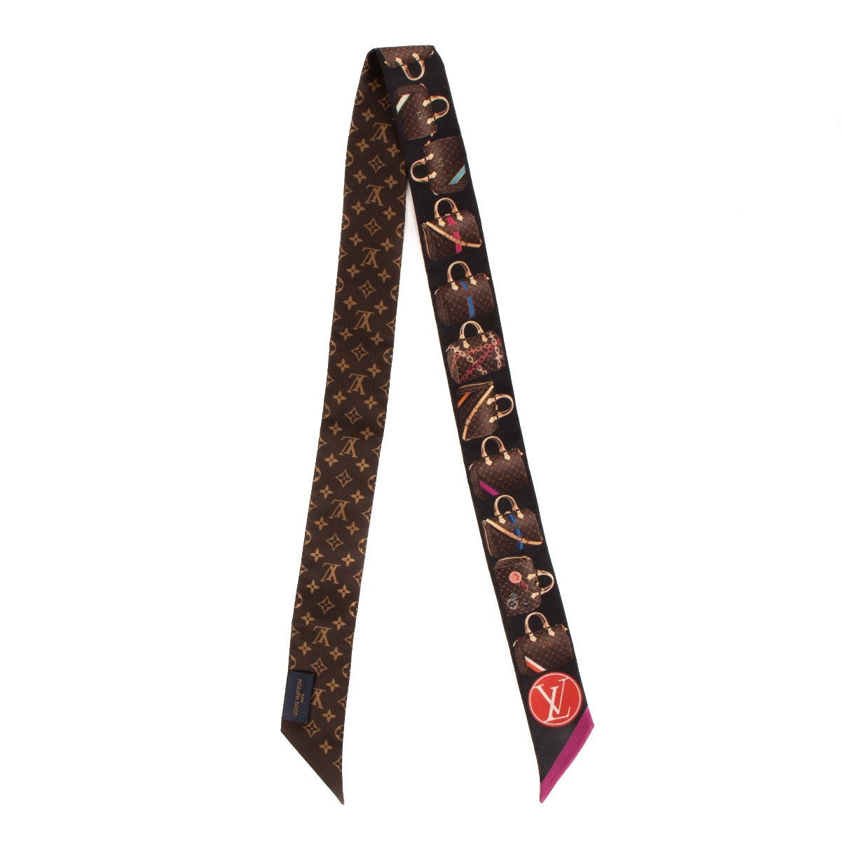 Shop safe online at Labellov in Antwerp, Brussels and Knokke this 100% authentic second hand Louis Vuitton Monogram Speedy Silk Twilly Scarf