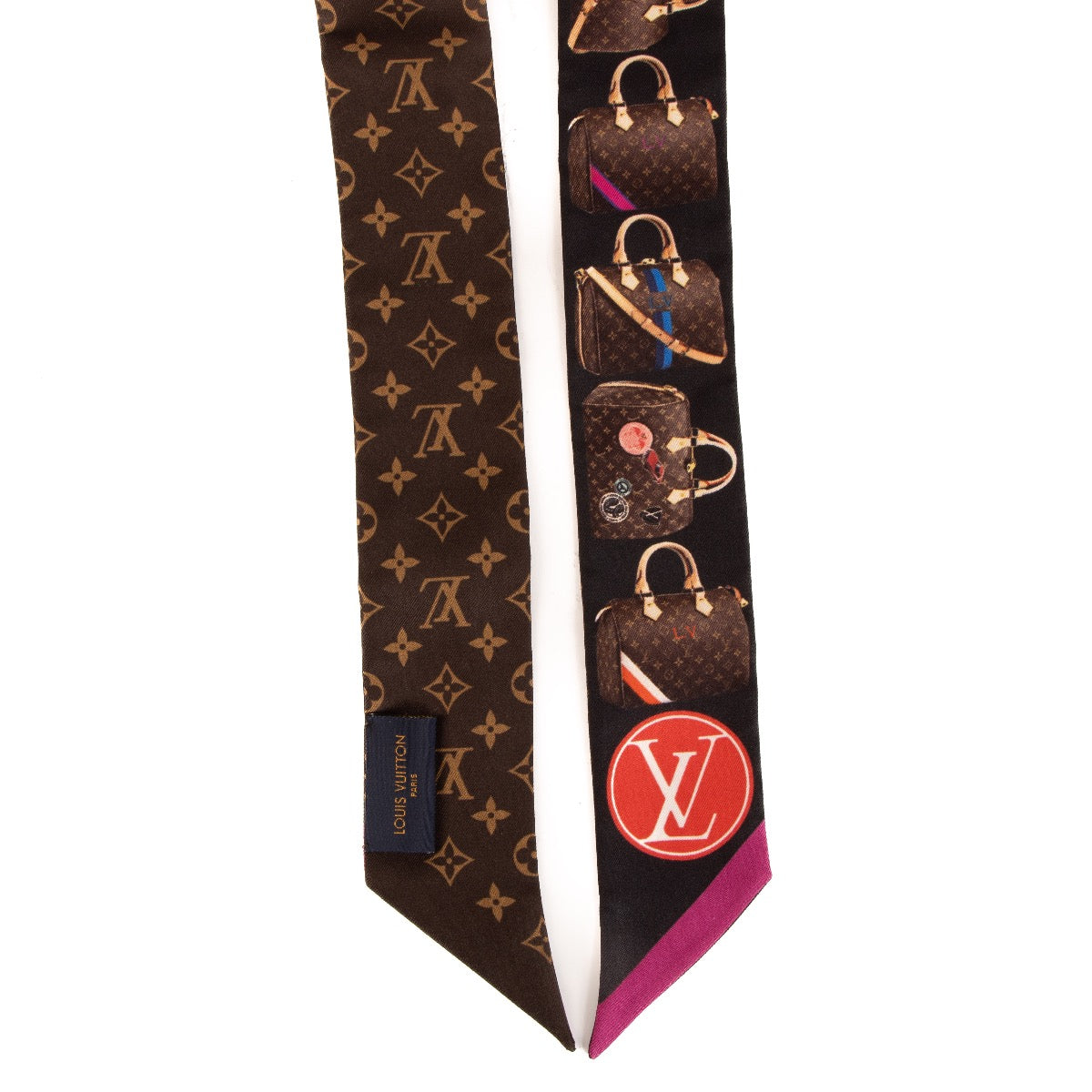 Shop safe online at Labellov in Antwerp, Brussels and Knokke this 100% authentic second hand Louis Vuitton Monogram Speedy Silk Twilly Scarf