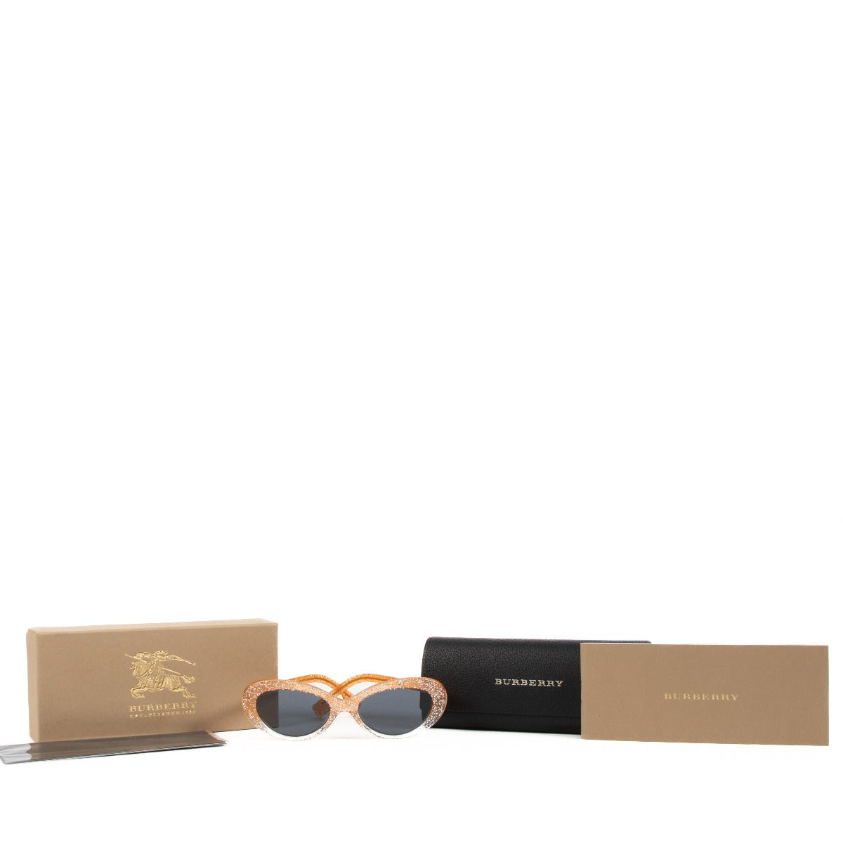 Burberry Orange Cat Eye Glitter Sunglasses