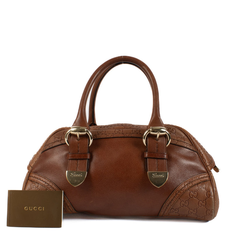 Buy an authentic second hand Gucci Brown Guccissima Signoria Dome Bag in very good condition at Labellov in Antwerp, Brussel, Knokke.