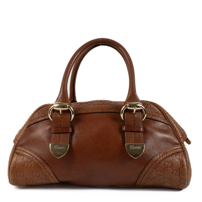 Buy an authentic second hand Gucci Brown Guccissima Signoria Dome Bag in very good condition at Labellov in Antwerp, Brussel, Knokke.