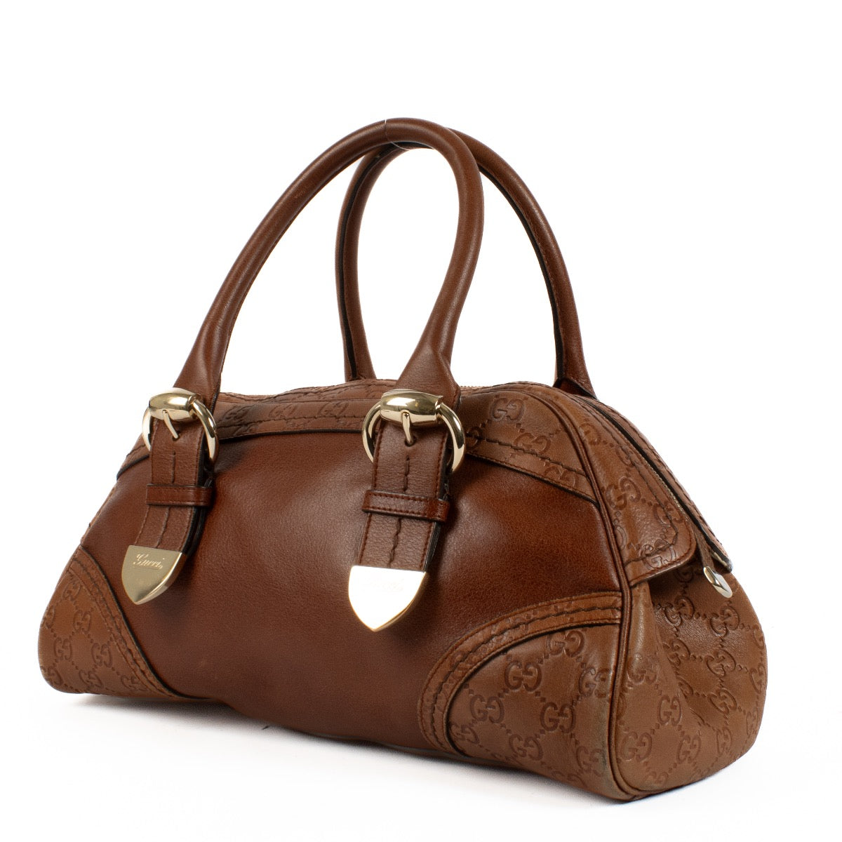 Buy an authentic second hand Gucci Brown Guccissima Signoria Dome Bag in very good condition at Labellov in Antwerp, Brussel, Knokke.
