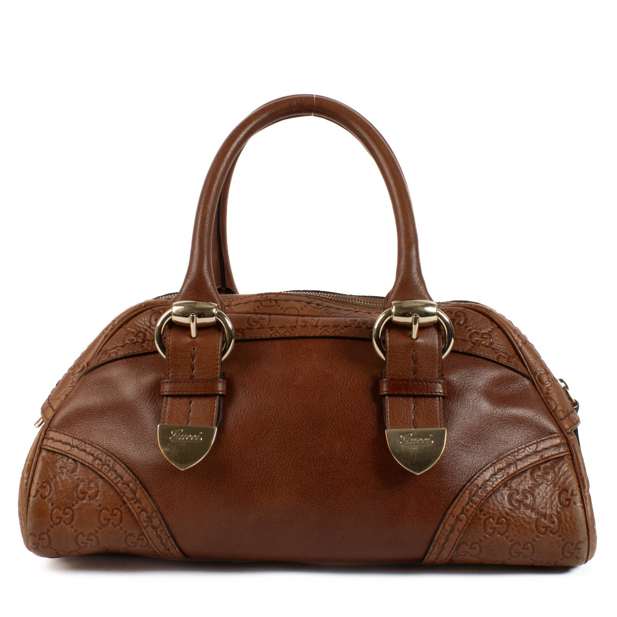 Buy an authentic second hand Gucci Brown Guccissima Signoria Dome Bag in very good condition at Labellov in Antwerp, Brussel, Knokke.