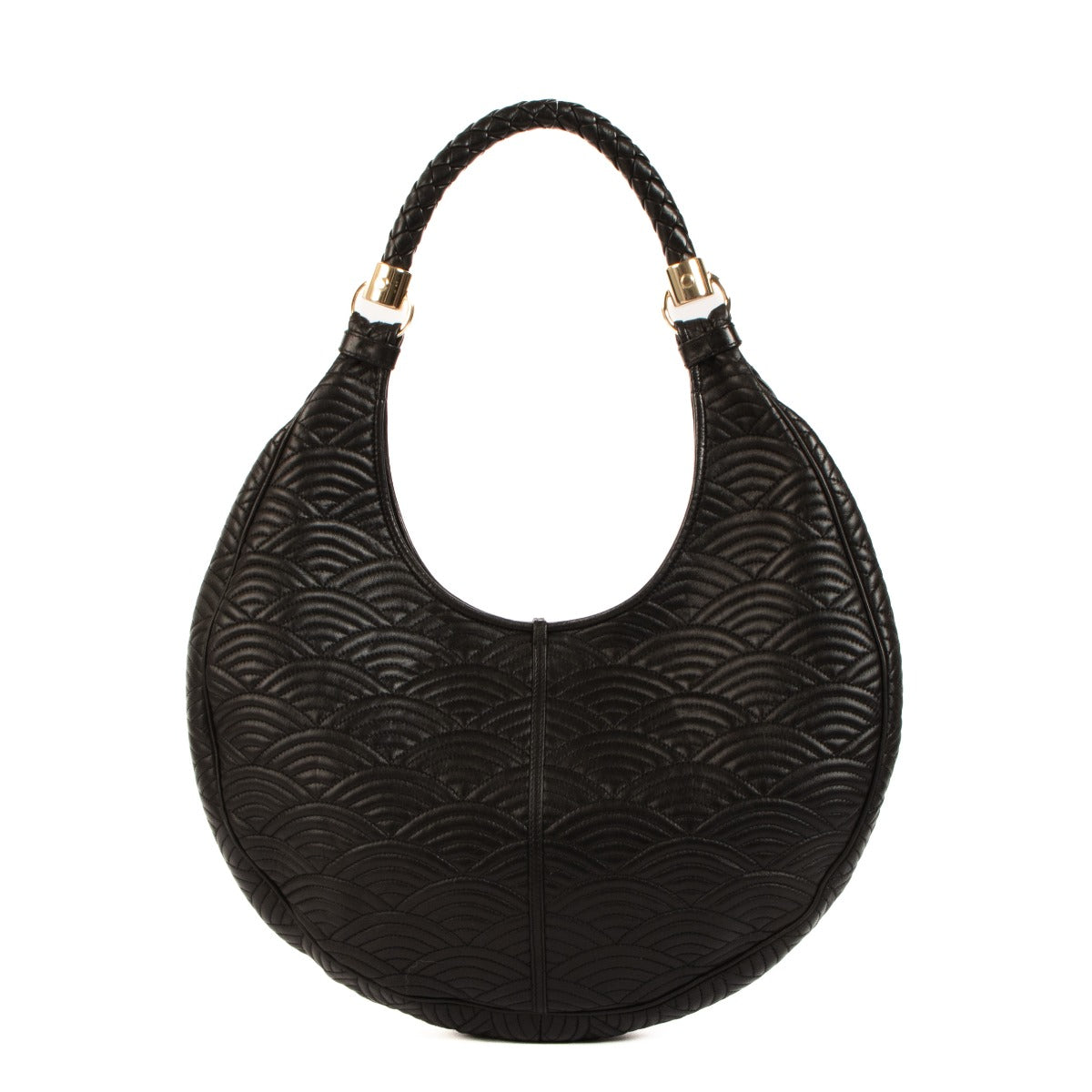 Saint Laurent Vintage Black Quilted Leather Tassel Hobo Bag