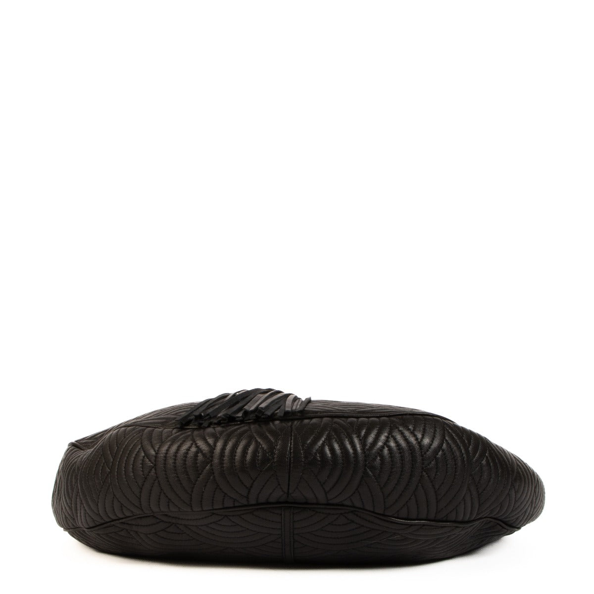 Saint Laurent Vintage Black Quilted Leather Tassel Hobo Bag