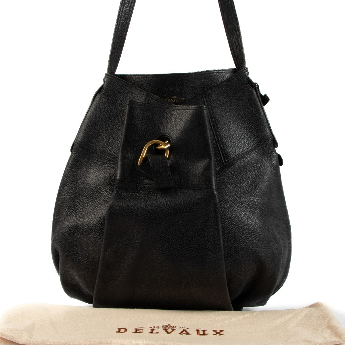 Delvaux Black Leather Faust Shoulder Bag