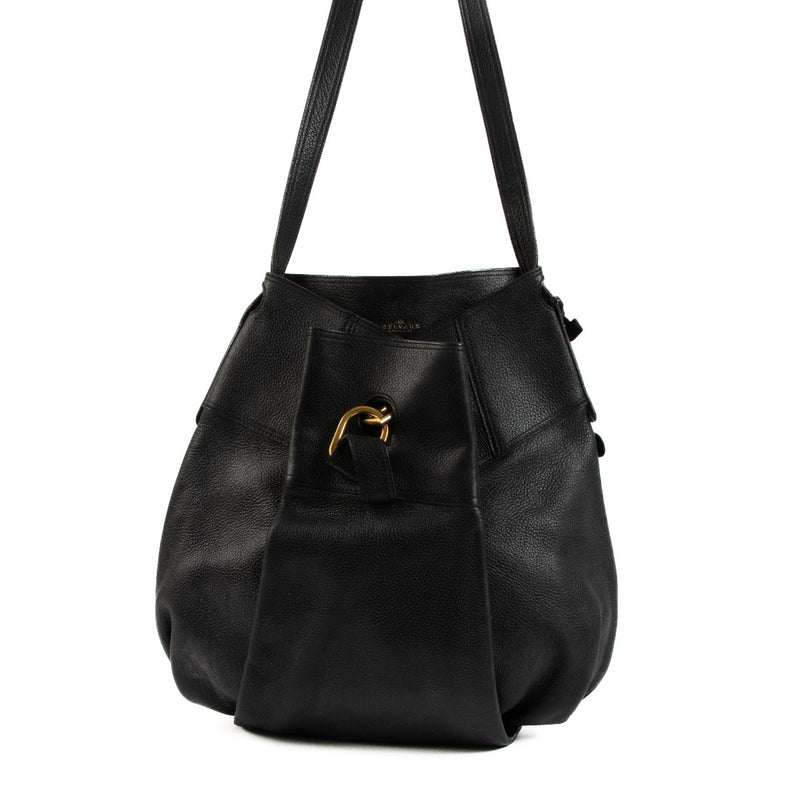 Delvaux Black Leather Faust Shoulder Bag