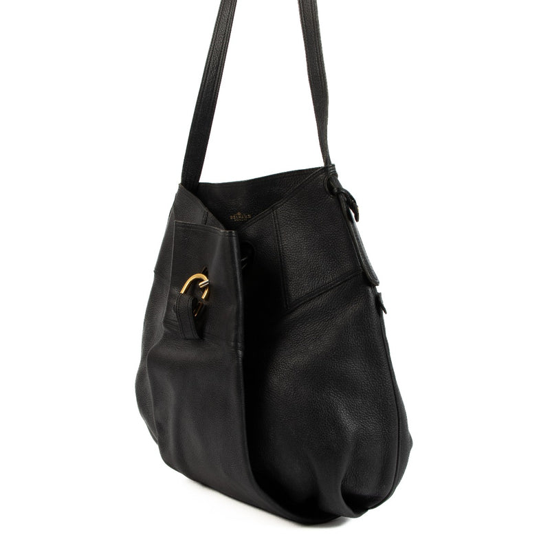 Delvaux Black Leather Faust Shoulder Bag