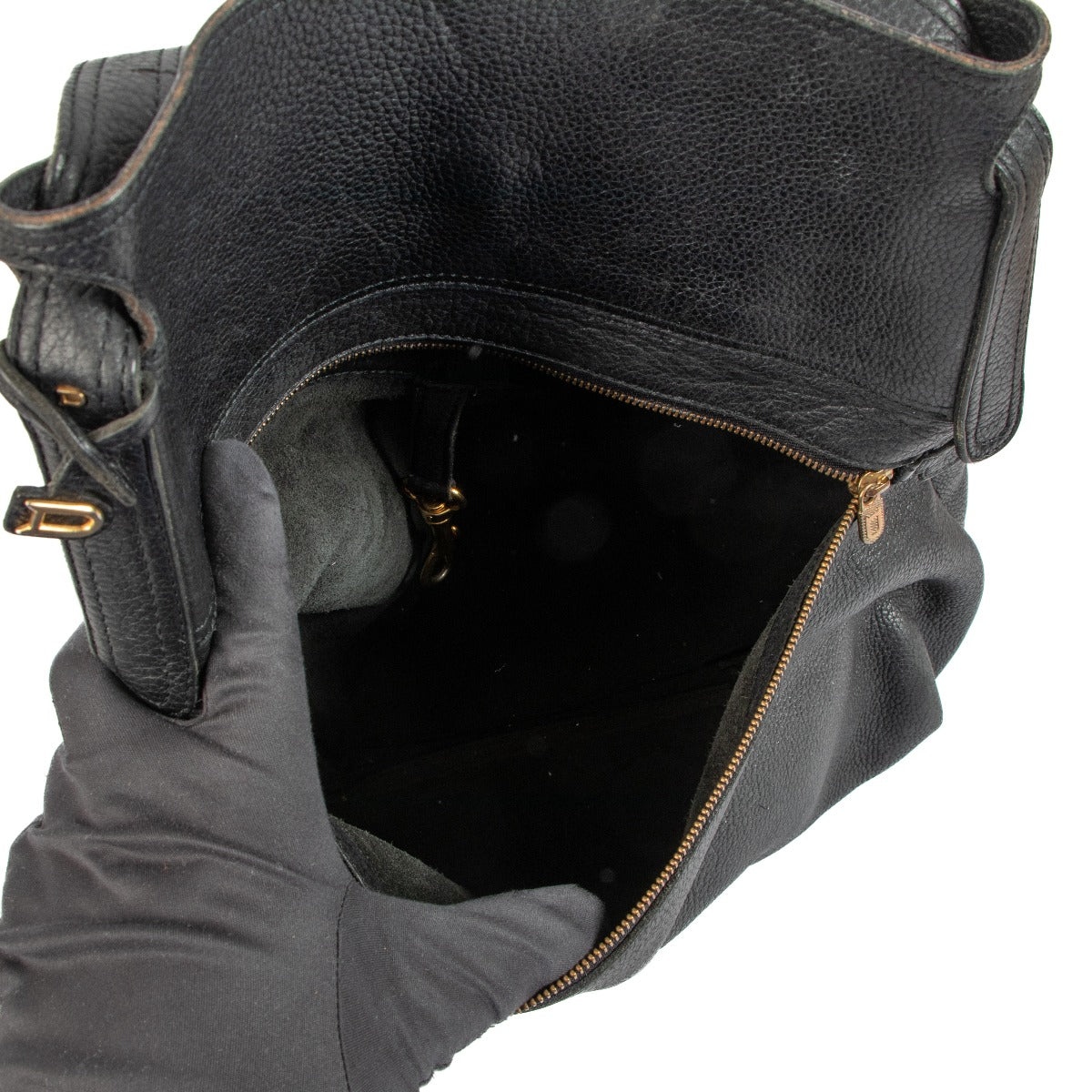 Delvaux Black Leather Faust Shoulder Bag