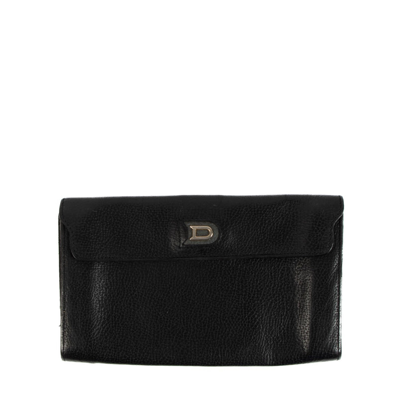 Delvaux Black Leather Long Wallet