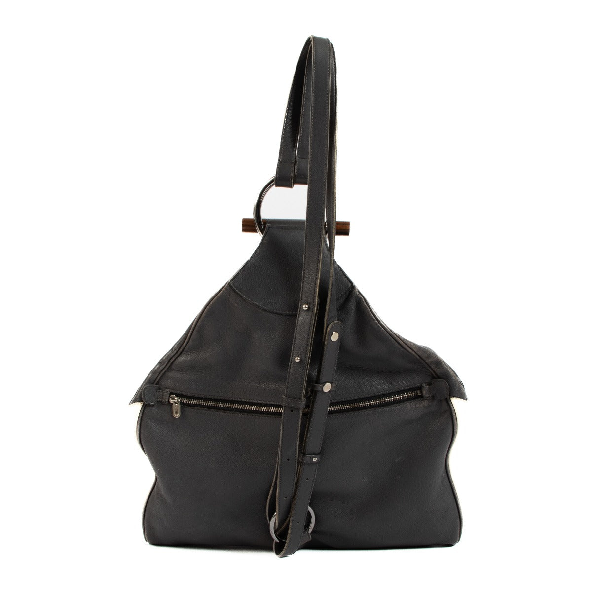 Delvaux 1993 Tweekleurige Leren Amandier Rugzak
