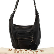 Delvaux Le Pauline PM Black Cerf Shoulder Bag