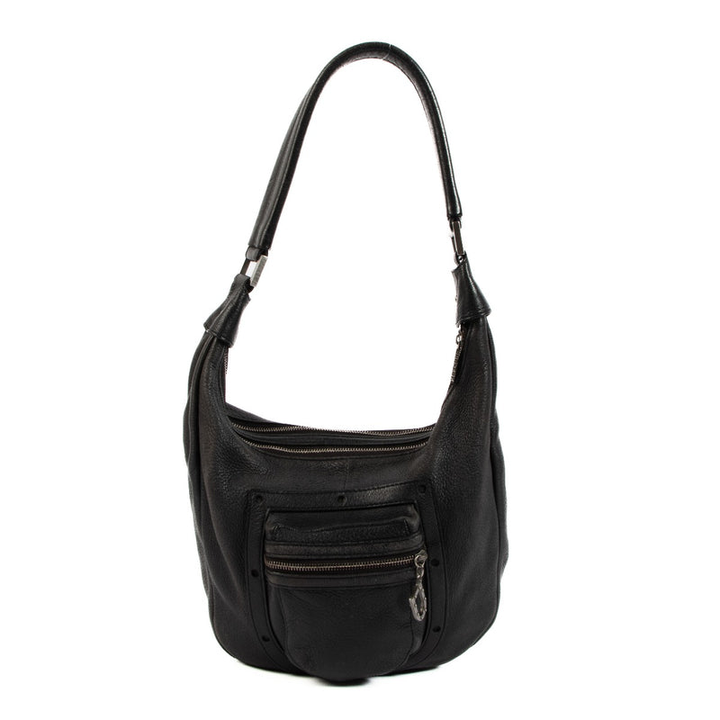 Delvaux Le Pauline PM Black Cerf Shoulder Bag