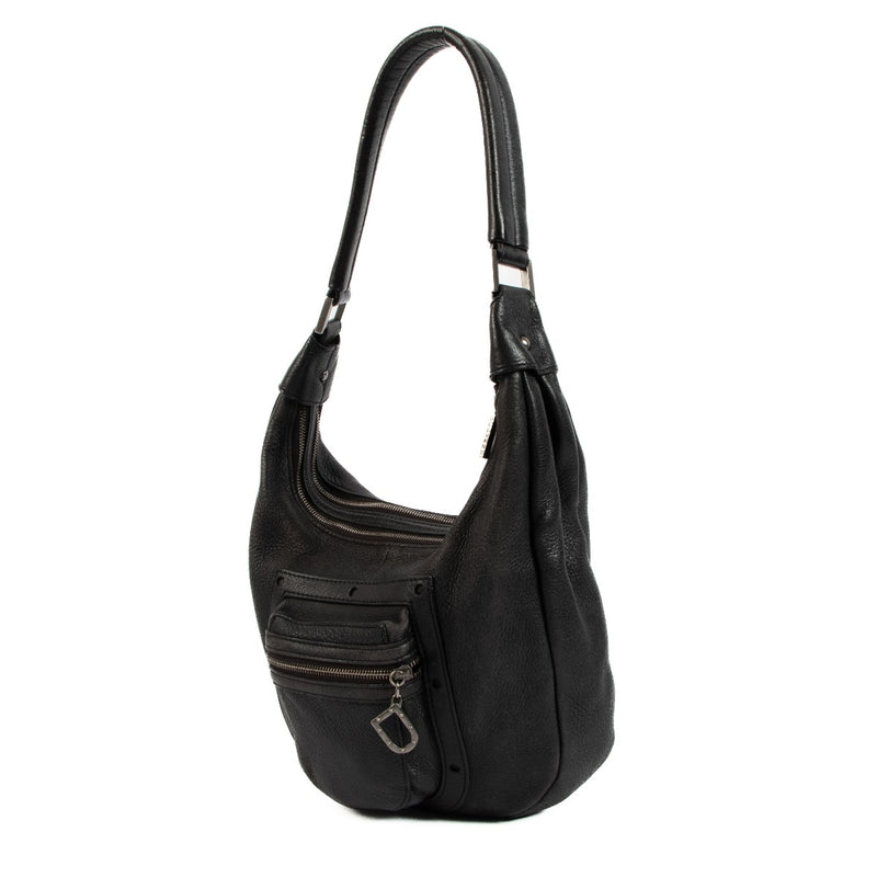 Delvaux Le Pauline PM Black Cerf Shoulder Bag