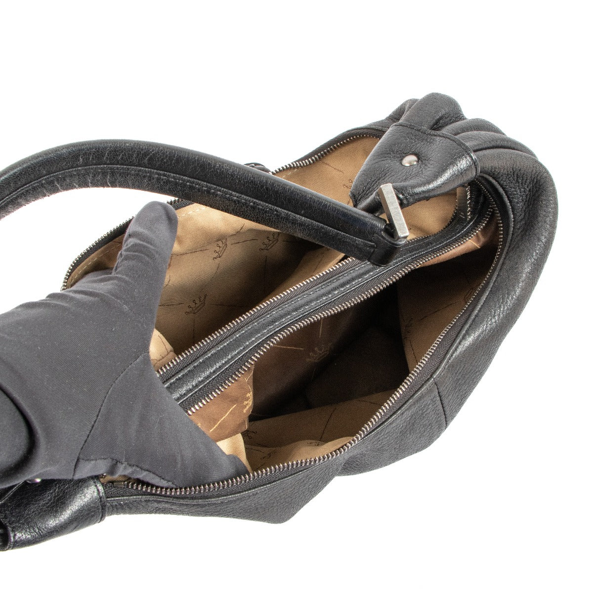 Sac bandoulière Delvaux Le Pauline PM en cuir Cerf noir