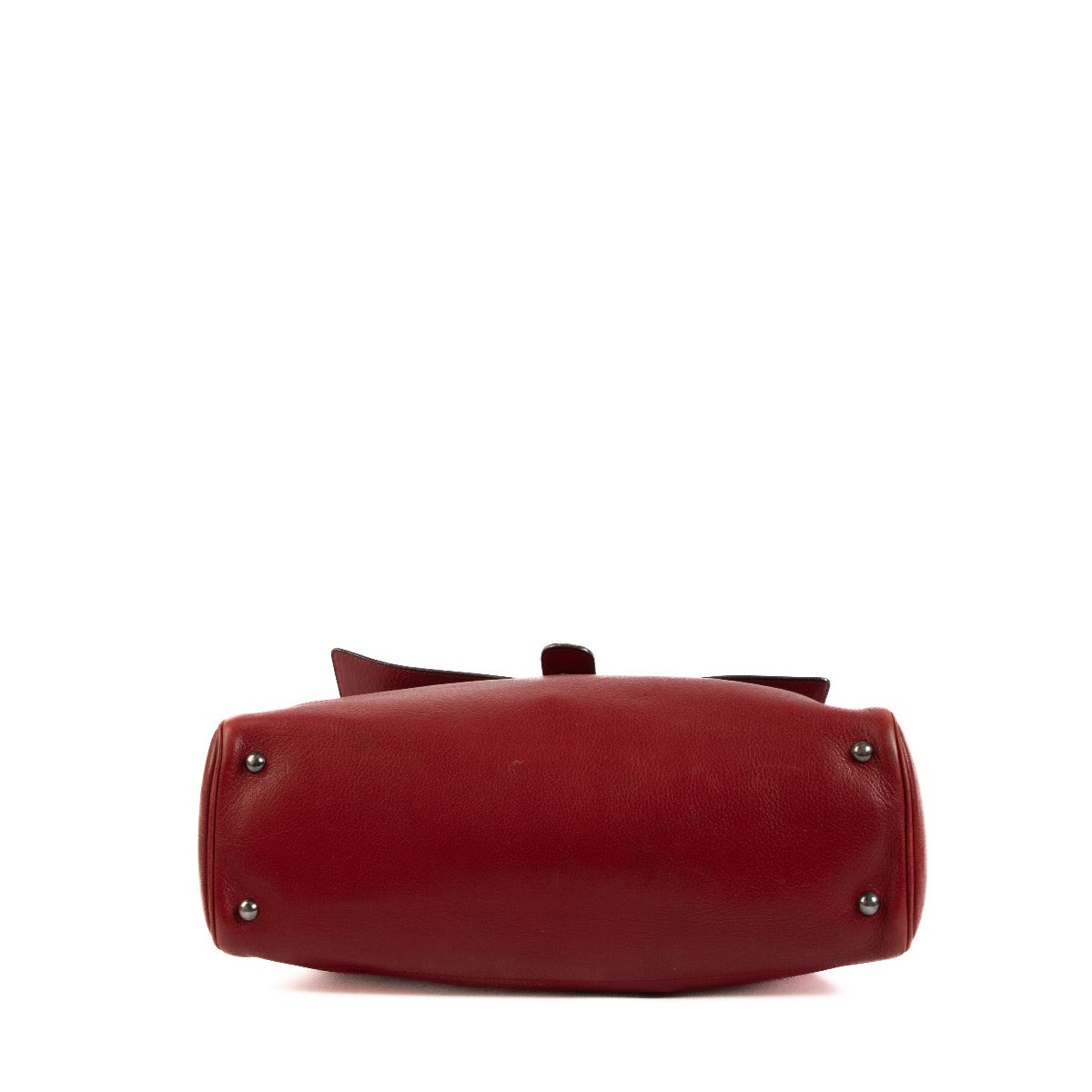 Delvaux Enigme Red Vintage Metal Top Handle Handbag