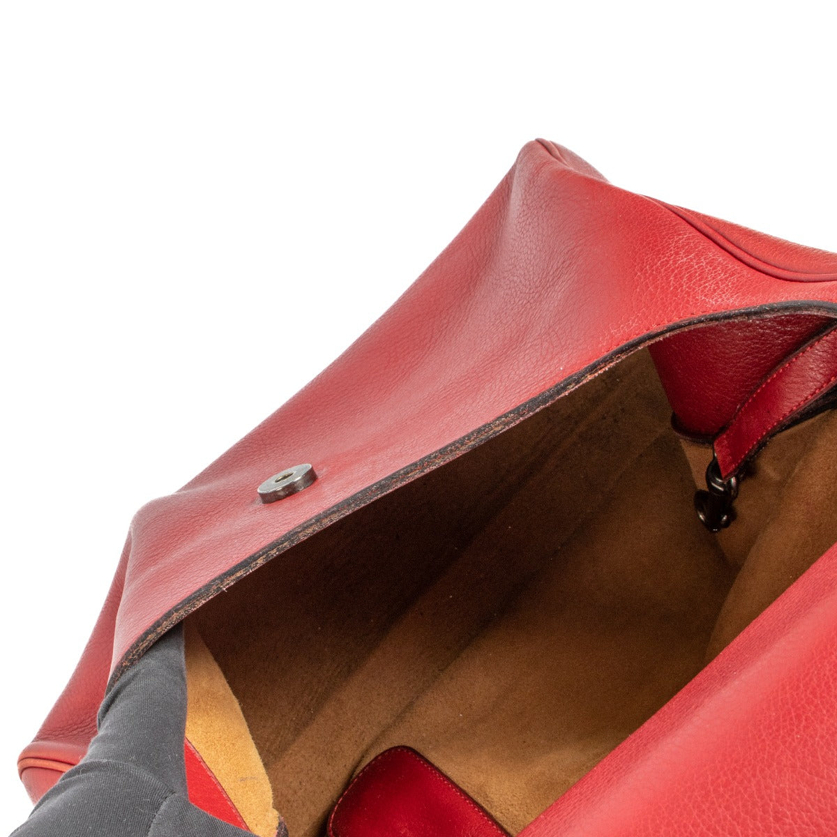 Delvaux Enigme Red Vintage Metal Top Handle Handbag