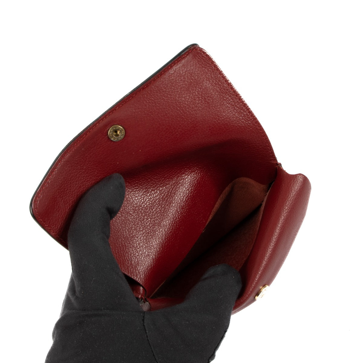 Delvaux Red Leather Vintage Card Holder Wallet