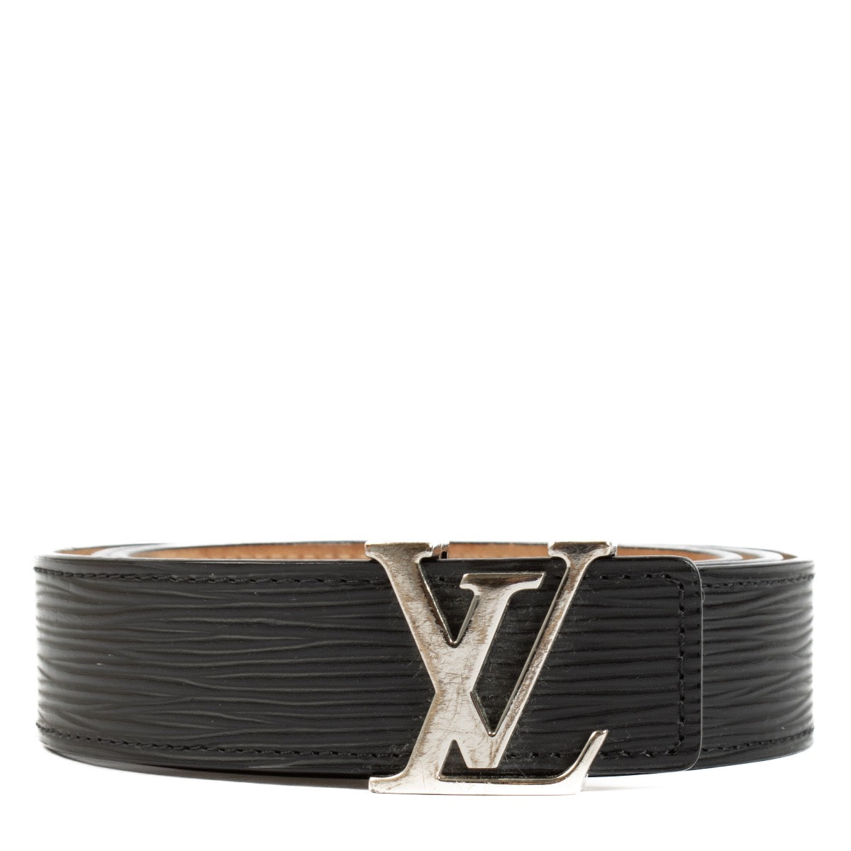 Authentic second hand Louis Vuitton Black Epi Leather Belt - Size 90 on labellov.com