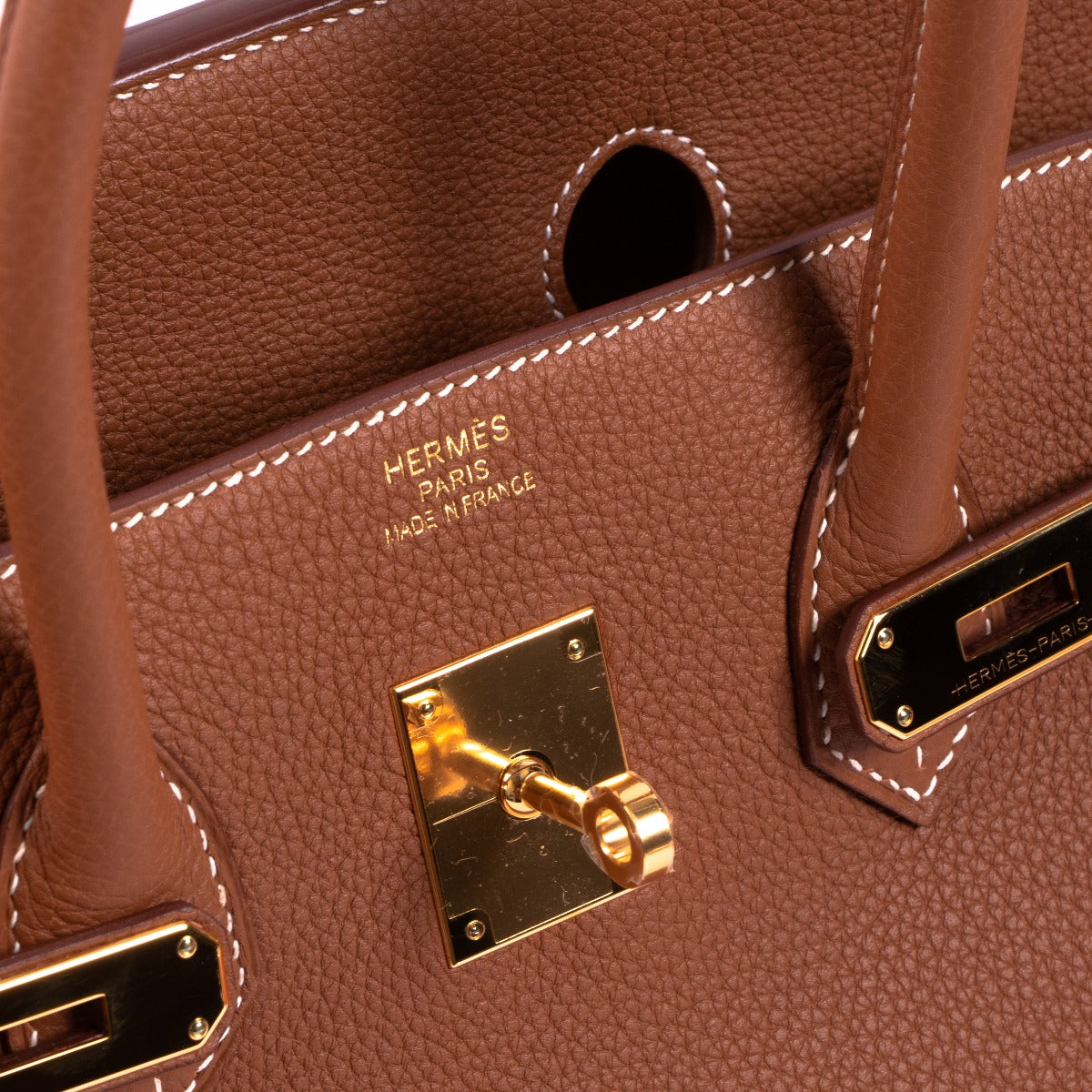 Hermes birkin 35 logo stamp detail